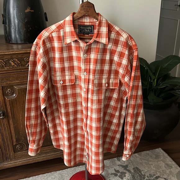 VINTAGE 80s Abercrombie & Fitch Outdoor Goods Plaid Button Down Shirt - Picture 1 of 7